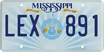 MS license plate LEX891