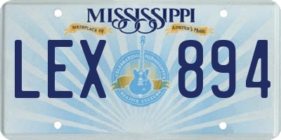 MS license plate LEX894