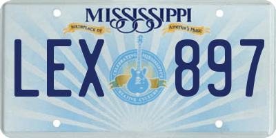 MS license plate LEX897