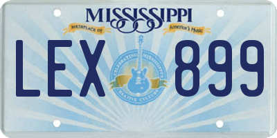 MS license plate LEX899