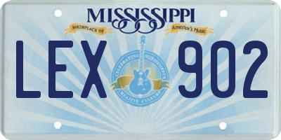 MS license plate LEX902