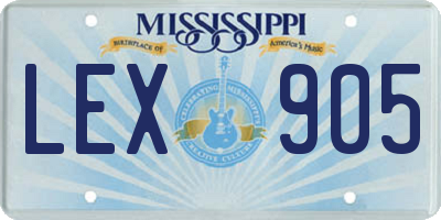 MS license plate LEX905