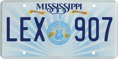 MS license plate LEX907
