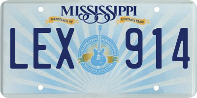 MS license plate LEX914
