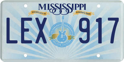 MS license plate LEX917