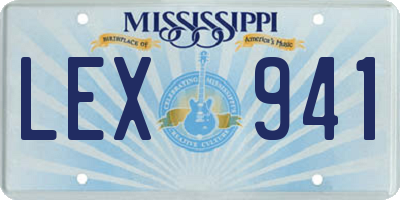 MS license plate LEX941