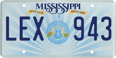 MS license plate LEX943