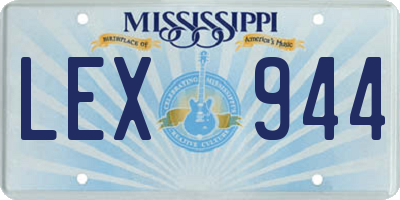 MS license plate LEX944