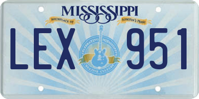 MS license plate LEX951