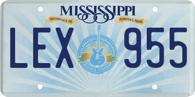 MS license plate LEX955