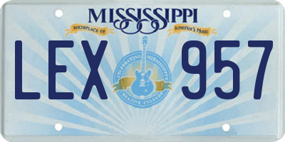 MS license plate LEX957