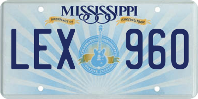 MS license plate LEX960