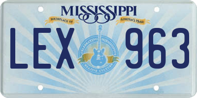 MS license plate LEX963
