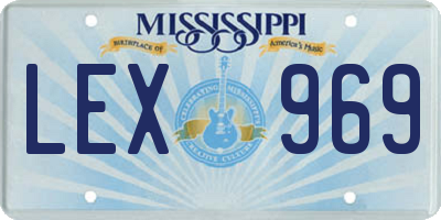 MS license plate LEX969