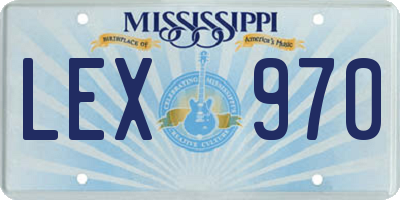 MS license plate LEX970