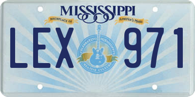 MS license plate LEX971