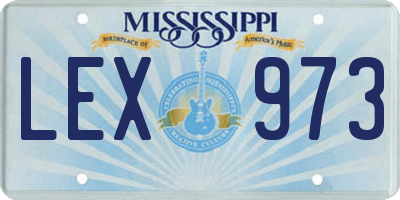 MS license plate LEX973