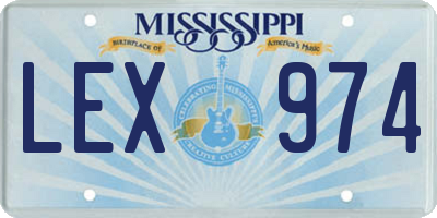 MS license plate LEX974