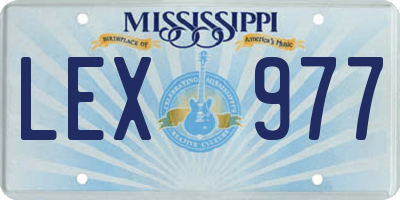 MS license plate LEX977