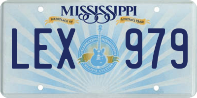 MS license plate LEX979