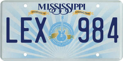 MS license plate LEX984