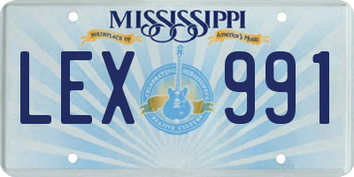 MS license plate LEX991