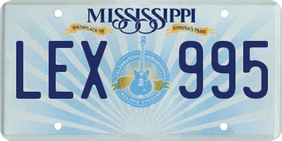 MS license plate LEX995