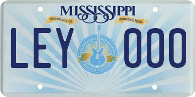 MS license plate LEY000