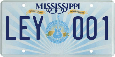 MS license plate LEY001