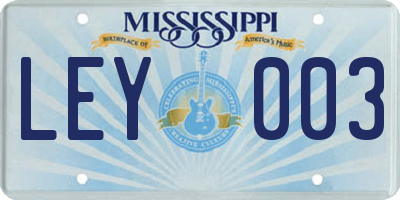 MS license plate LEY003