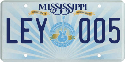 MS license plate LEY005