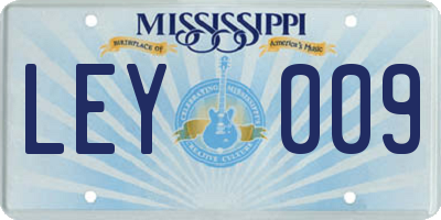 MS license plate LEY009