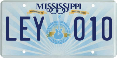 MS license plate LEY010