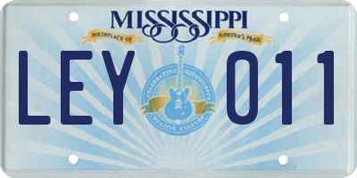 MS license plate LEY011
