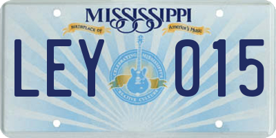 MS license plate LEY015