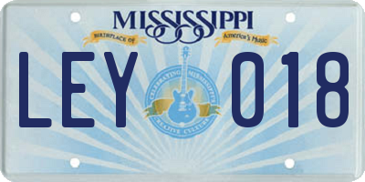 MS license plate LEY018