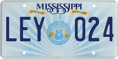 MS license plate LEY024