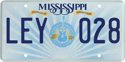 MS license plate LEY028