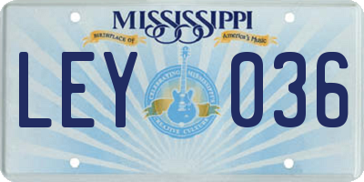 MS license plate LEY036