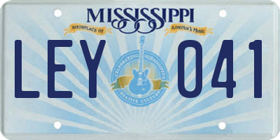 MS license plate LEY041