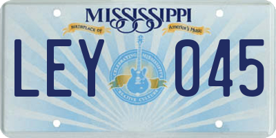 MS license plate LEY045