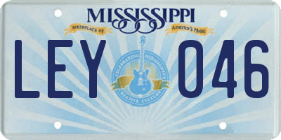 MS license plate LEY046