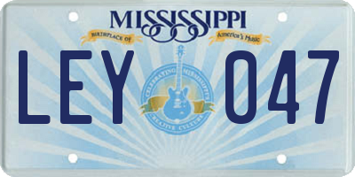 MS license plate LEY047