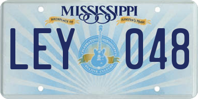 MS license plate LEY048