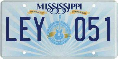 MS license plate LEY051