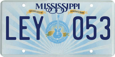 MS license plate LEY053