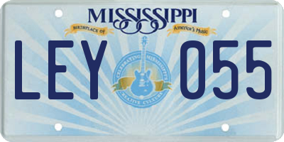 MS license plate LEY055
