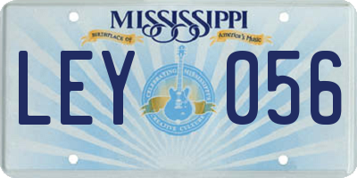 MS license plate LEY056