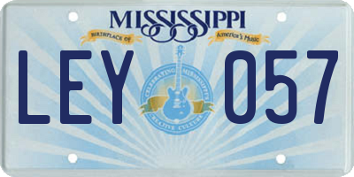 MS license plate LEY057