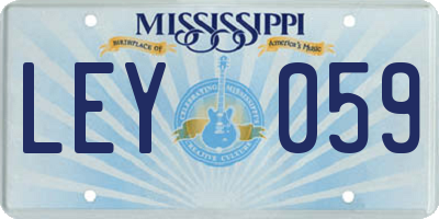 MS license plate LEY059